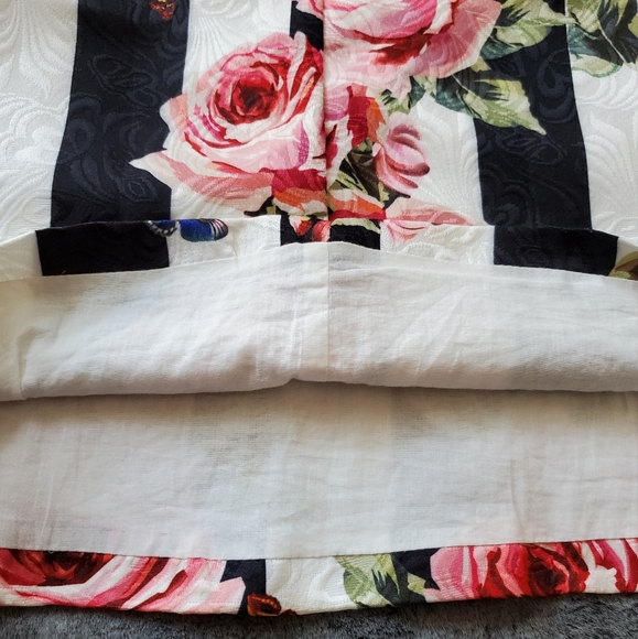 CUSTOM MADE ELGANT DRESS ROSES, BUTTERFLIES AND STRIPES 6-8T - Picture 8 of 10